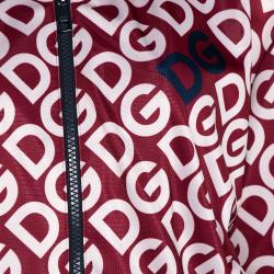Pre Owned Dolce & Gabbana Multicolor DG Mania Print Jersey Zip-Up Sweatshirt IT 46