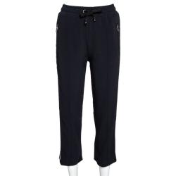 Pre Owned Dolce & Gabbana Black Viscose Stretch Waistband Cady Track Pants IT 36