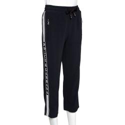 Pre Owned Dolce & Gabbana Black Viscose Stretch Waistband Cady Track Pants IT 36
