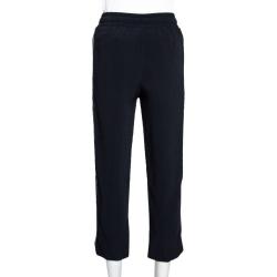 Pre Owned Dolce & Gabbana Black Viscose Stretch Waistband Cady Track Pants IT 36