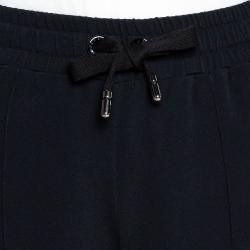 Pre Owned Dolce & Gabbana Black Viscose Stretch Waistband Cady Track Pants IT 36