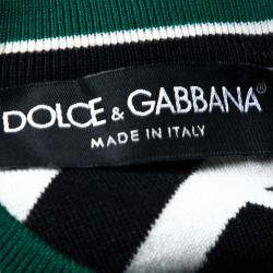 Pre Owned Dolce & Gabbana Multicolor DG Mania Print Wool Crew Neck Sweater IT 44