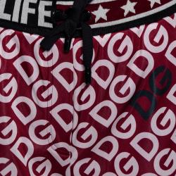 Pre Owned Dolce & Gabbana Multicolor DG Mania Print Technical Fabric Track Pants IT 44