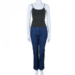 Pre Owned Dolce And Gabbana Wide Leg Denim Jeans M