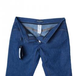 Pre Owned Dolce And Gabbana Wide Leg Denim Jeans M