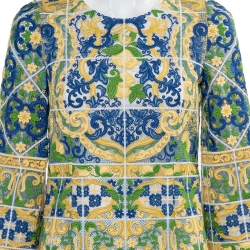 Pre Owned Dolce & Gabbana Multicolor Guipure Lace Shift Dress S