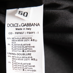 Pre Owned Dolce & Gabbana Black Rose Printed Silk Midi Dress XL