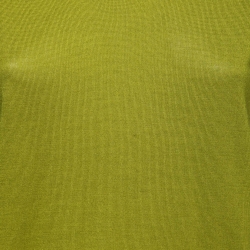 Pre Owned Dolce & Gabbana Green Silk Knit Short Sleeve Top M