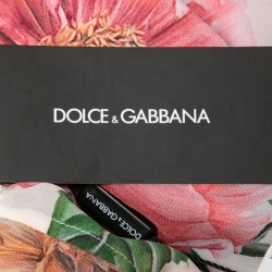 Pre Owned Dolce & Gabbana Pink Floral Printed Silk Ruffled Blouse L