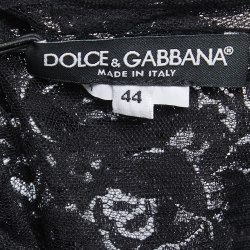 Pre Owned Dolce & Gabbana Black Lace Long Sleeve Dress M
