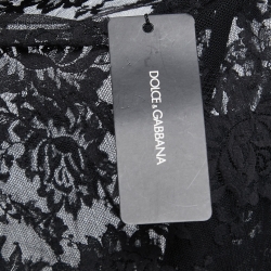 Pre Owned Dolce & Gabbana Black Lace Long Sleeve Dress M