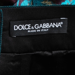 مملوكة مسبقًا Dolce & Gabbana Blue Floral Jacquard Silk Skirt M