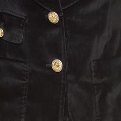 Pre Owned Dolce & Gabbana Black Velvet Single Breasted Blazer M