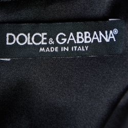 Pre Owned Dolce & Gabbana Black Floral Print Crepe Sheath Dress XL