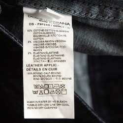 Pre Owned Dolce & Gabbana Navy Blue Velour Button Front Jacket S