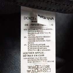 Pre Owned Dolce & Gabbana Navy Blue Velour Button Front Jacket S