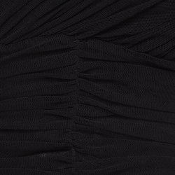 Pre Owned Dolce & Gabbana Black Mesh Ruched Bodycon Midi Dress L