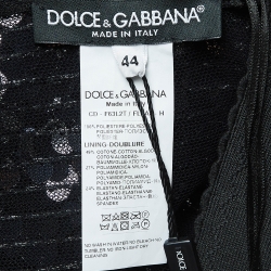 مملوكة مسبقًا Dolce & Gabbana Black/Grey Sequin and Mesh Long Sleeve Midi Dress M