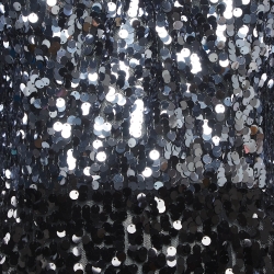 مملوكة مسبقًا Dolce & Gabbana Black/Grey Sequin and Mesh Long Sleeve Midi Dress M