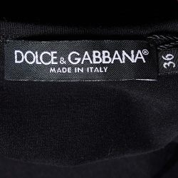 Dolce & Gabbana Black Jersey Logo Tape Crop Top XS