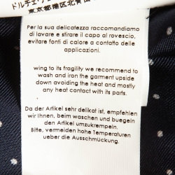 Pre Owned Dolce & Gabbana Navy Blue Polka Dots Silk Shirt and Pants Set S