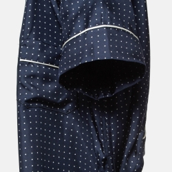 Pre Owned Dolce & Gabbana Navy Blue Polka Dots Silk Shirt and Pants Set S