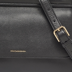 مملوكة مسبقًا Dolce & Gabbana Black Leather Large Soft Miss Sicily Top Handle Bag