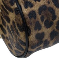 Pre Owned Dolce and Gabbana Leopard Print Chain Small Shoulder Bag