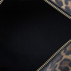 Pre Owned Dolce and Gabbana Leopard Print Chain Small Shoulder Bag