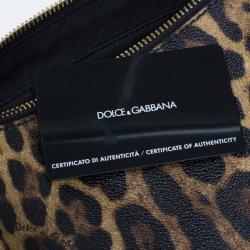 Pre Owned Dolce and Gabbana Leopard Print Chain Small Shoulder Bag