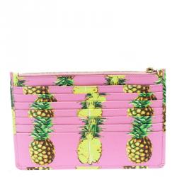 Pre Owned حقيبة كلتش دولتشي أند غابانا جلد وردي طباعة آناناس