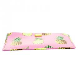 Pre Owned حقيبة كلتش دولتشي أند غابانا جلد وردي طباعة آناناس