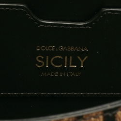مملوكة مسبقًا Dolce & Gabbana Brown/Black Leopard Print Patent Leather Miss Sicily Top Handle Bag
