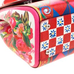 Pre Owned Dolce and Gabbana Multicolor Painted Leather Medium Miss Sicily Satchel 