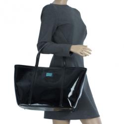 Pre Owned Dolce and Gabbana Black Patent Leather Miss Escape Tote