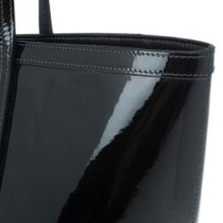 Pre Owned Dolce and Gabbana Black Patent Leather Miss Escape Tote
