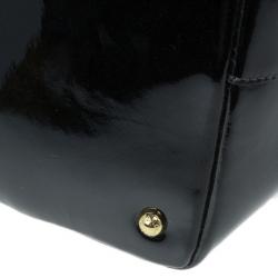 Pre Owned Dolce and Gabbana Black Patent Leather Miss Escape Tote
