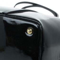 Pre Owned Dolce and Gabbana Black Patent Leather Miss Escape Tote