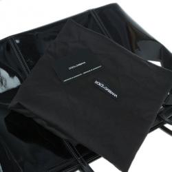 Pre Owned Dolce and Gabbana Black Patent Leather Miss Escape Tote