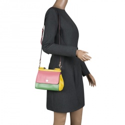 مملوكة مسبقًا Dolce and Gabbana Multicolor Leather Small Limited Edition Miss Sicily Top Handle Bag