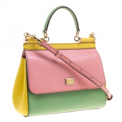 مملوكة مسبقًا Dolce and Gabbana Multicolor Leather Small Limited Edition Miss Sicily Top Handle Bag