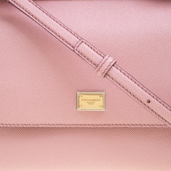 مملوكة مسبقًا Dolce and Gabbana Pink Leather Medium Miss Sicily Top Handle Bag