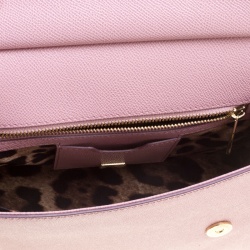 مملوكة مسبقًا Dolce and Gabbana Pink Leather Medium Miss Sicily Top Handle Bag