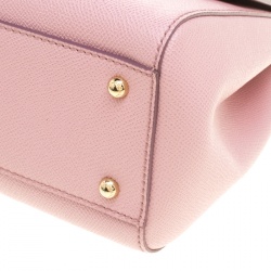 مملوكة مسبقًا Dolce and Gabbana Pink Leather Medium Miss Sicily Top Handle Bag