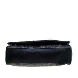 مملوكة مسبقًا Dolce and Gabbana Grey Leopard Print Coated Canvas Chain Shoulder Bag