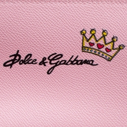 Pre Owned Dolce and Gabbana Blush Pink Leather Small Sicily Graffiti Top Handle Bag