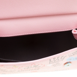 Pre Owned Dolce and Gabbana Blush Pink Leather Small Sicily Graffiti Top Handle Bag
