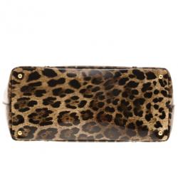 Pre Owned Dolce and Gabbana Leopard Print Animal Miss Escape Tote Bag