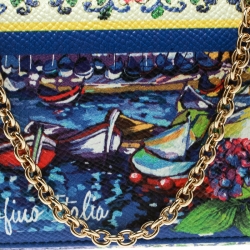 Pre Owned Dolce and Gabbana Multicolor Printed Leather Sicily Von Smartphone Bag