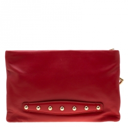 Pre Owned Dolce & Gabbana Red Revolutions Leather Clutch